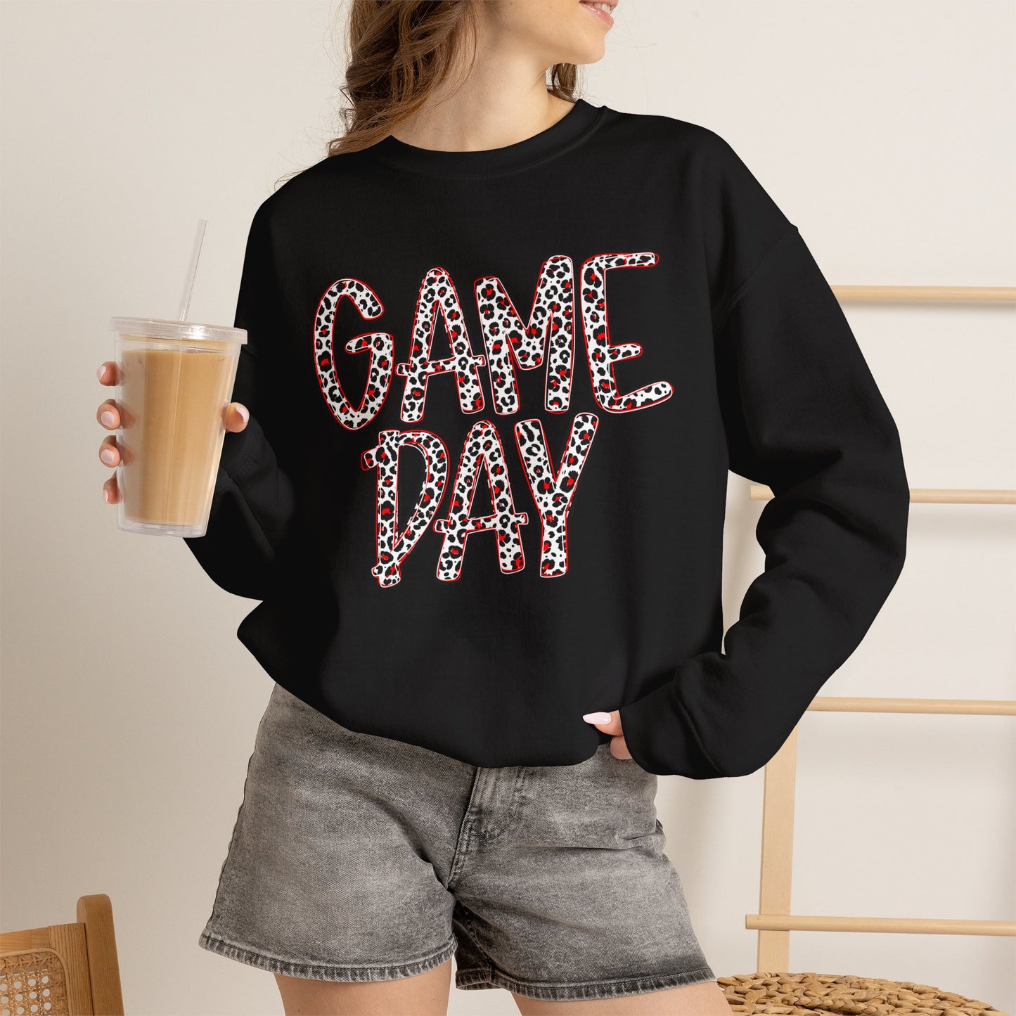Game Day Leopard Crewneck Sweatshirt