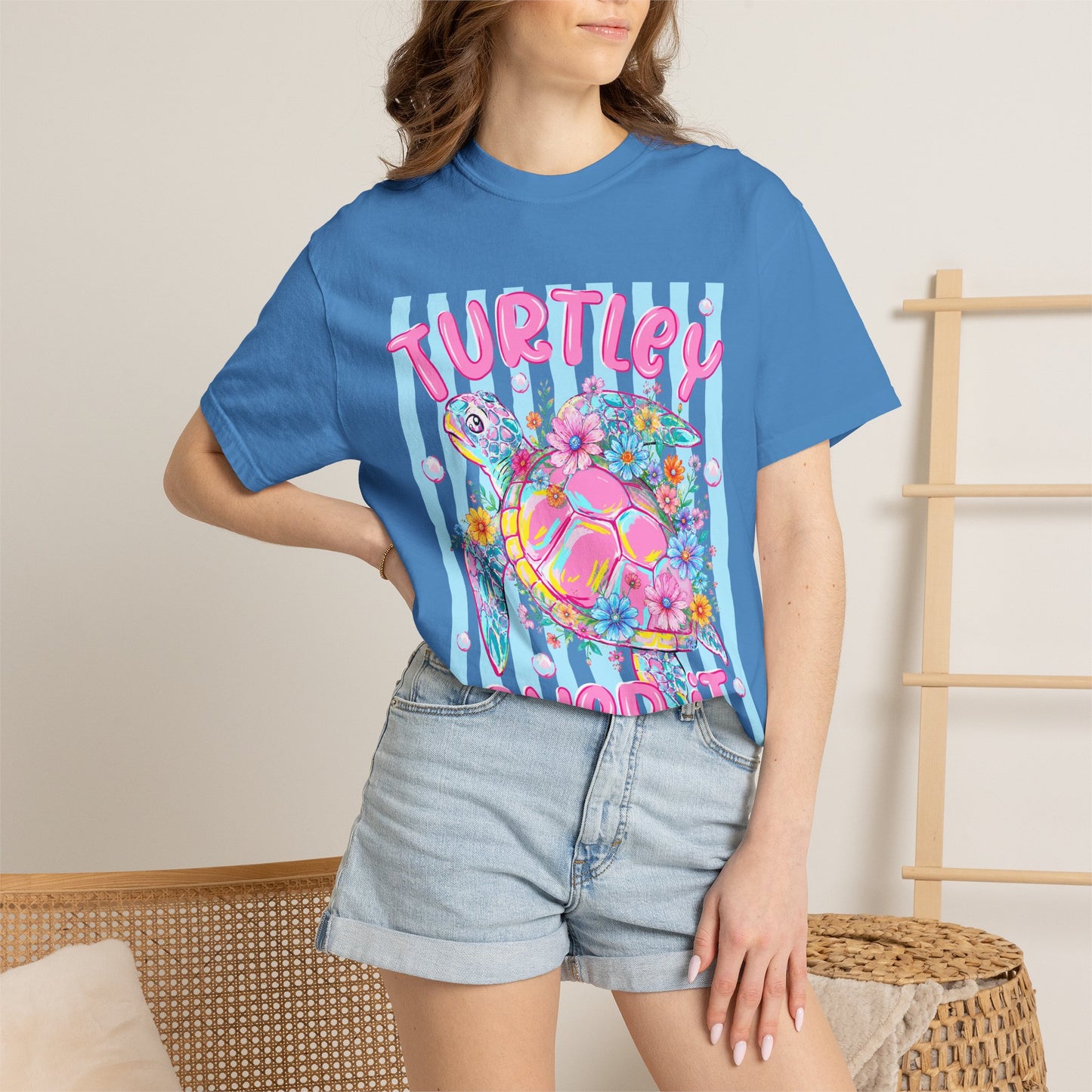 Turtley Over It Turtle Graphic T-Shirt