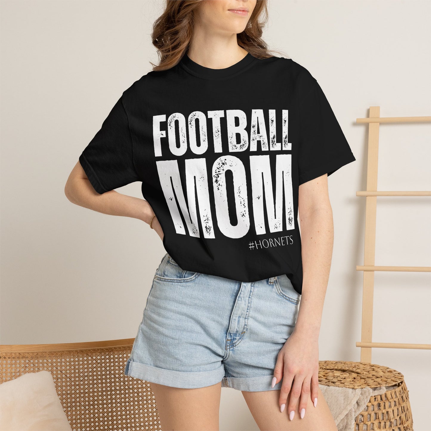 Football Mom T-Shirt — Distressed Team Spirit Tee