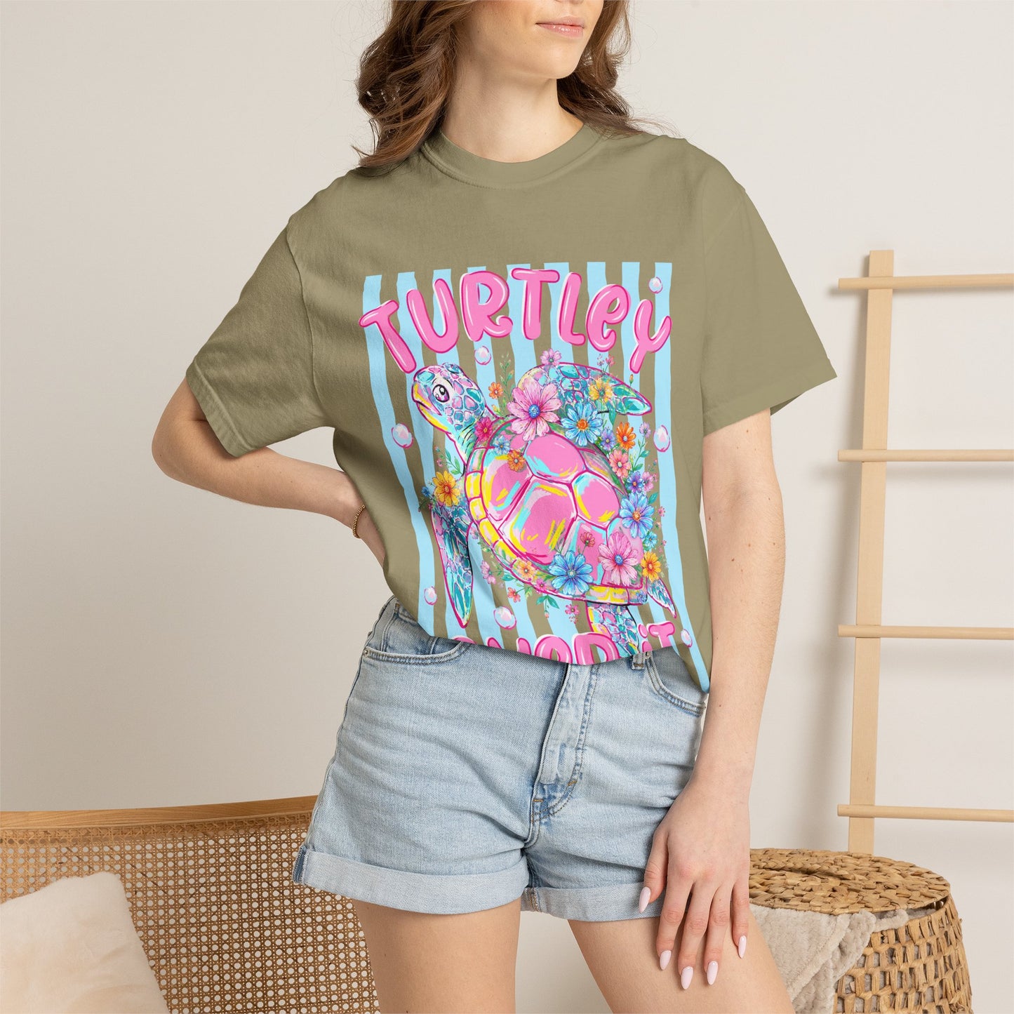 Turtley Over It Turtle Graphic T-Shirt
