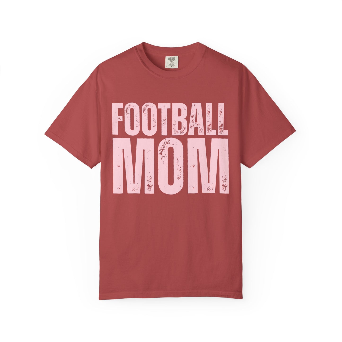 Football Mom T-Shirt – Distressed Pink Block Logo