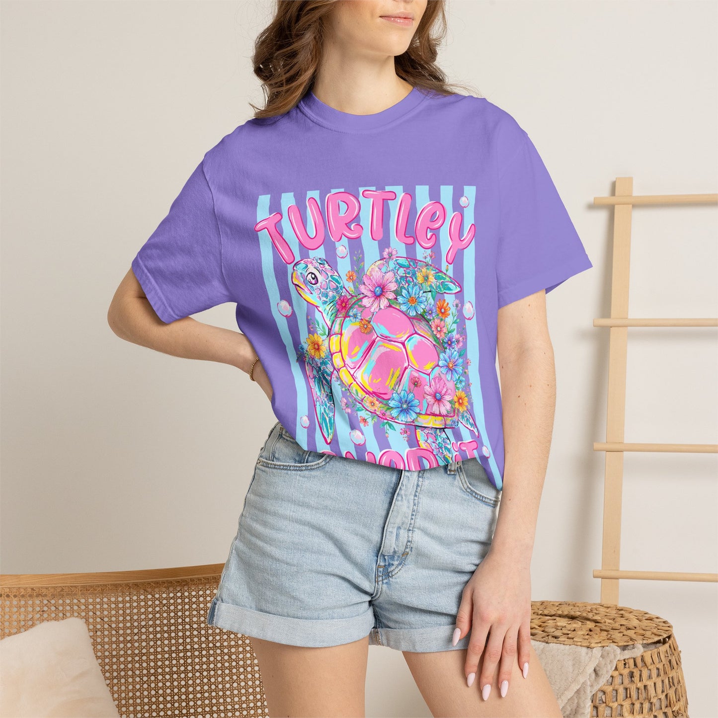 Turtley Over It Turtle Graphic T-Shirt