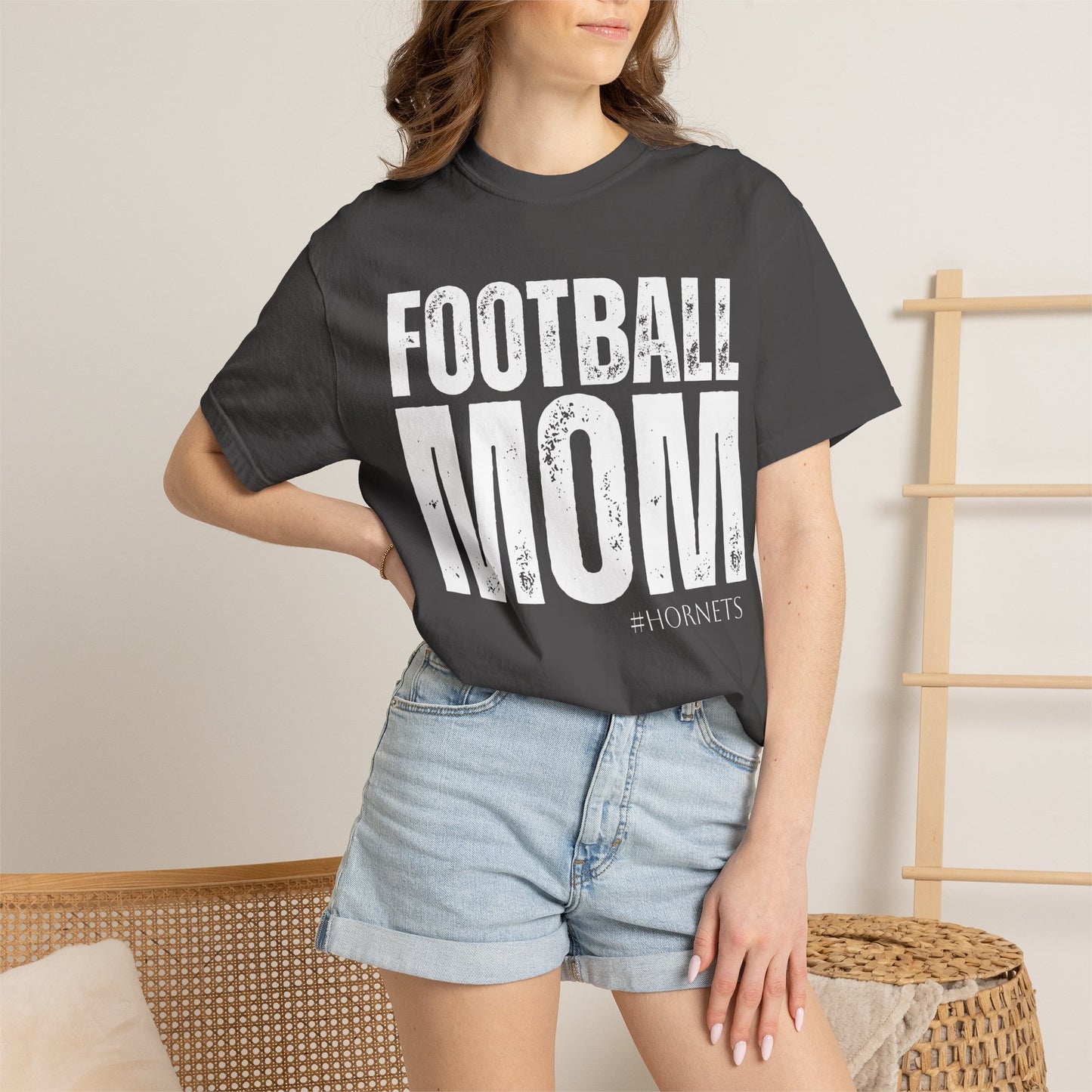 Football Mom T-Shirt — Distressed Team Spirit Tee
