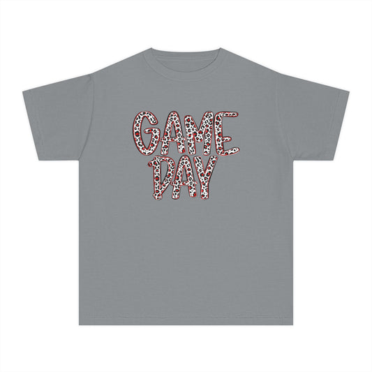 Youth Tee — "Game Day" Leopard Print Sports Shirt