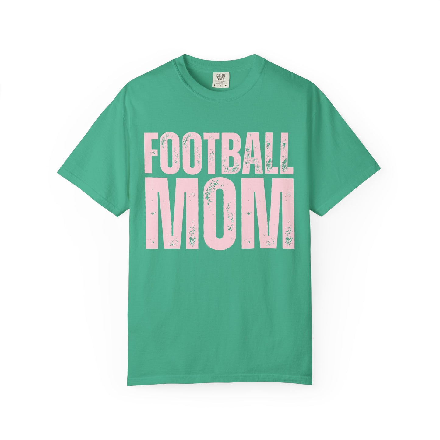Football Mom T-Shirt – Distressed Pink Block Logo