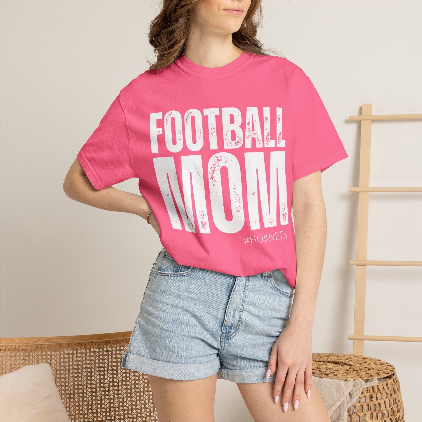 Football Mom T-Shirt — Distressed Team Spirit Tee