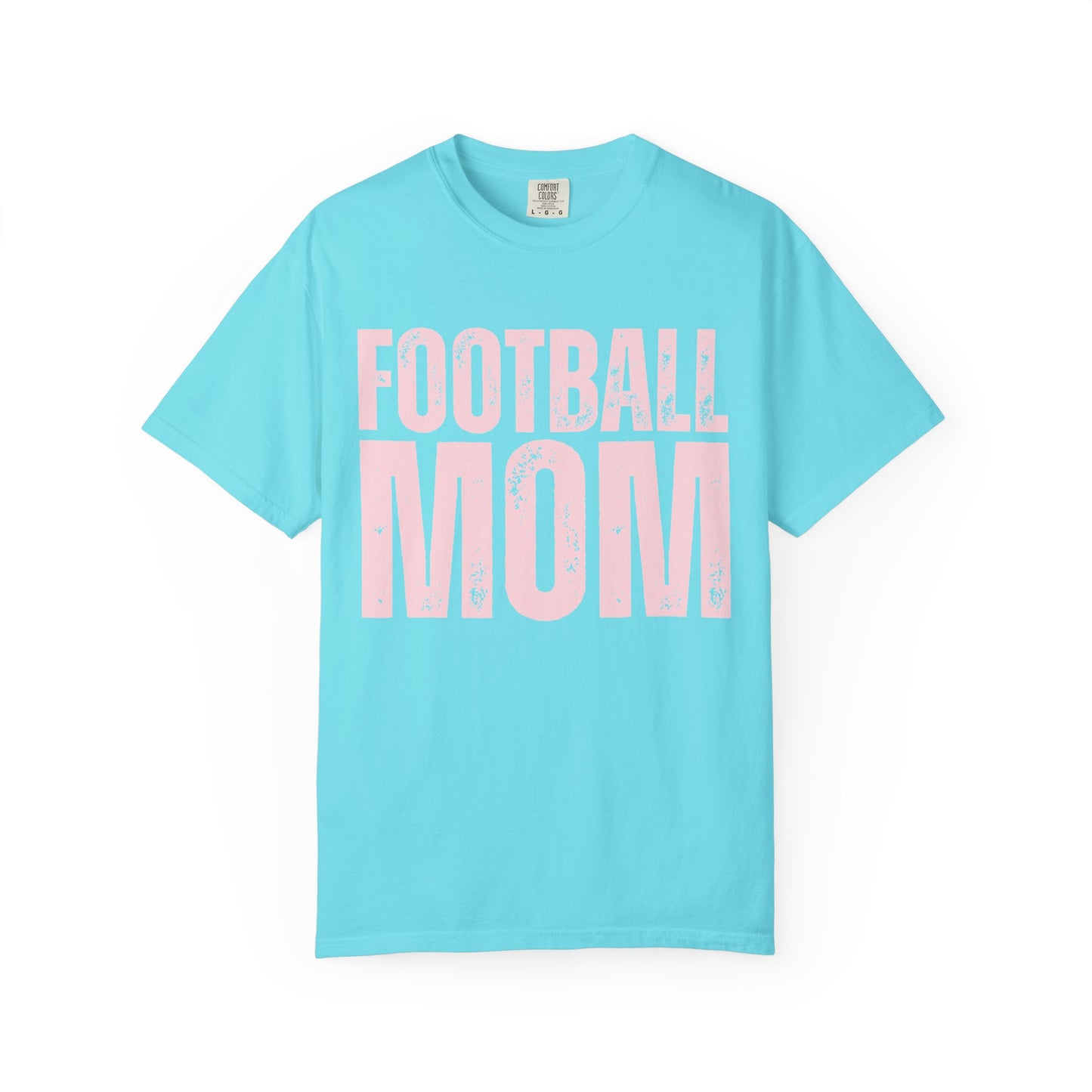 Football Mom T-Shirt – Distressed Pink Block Logo