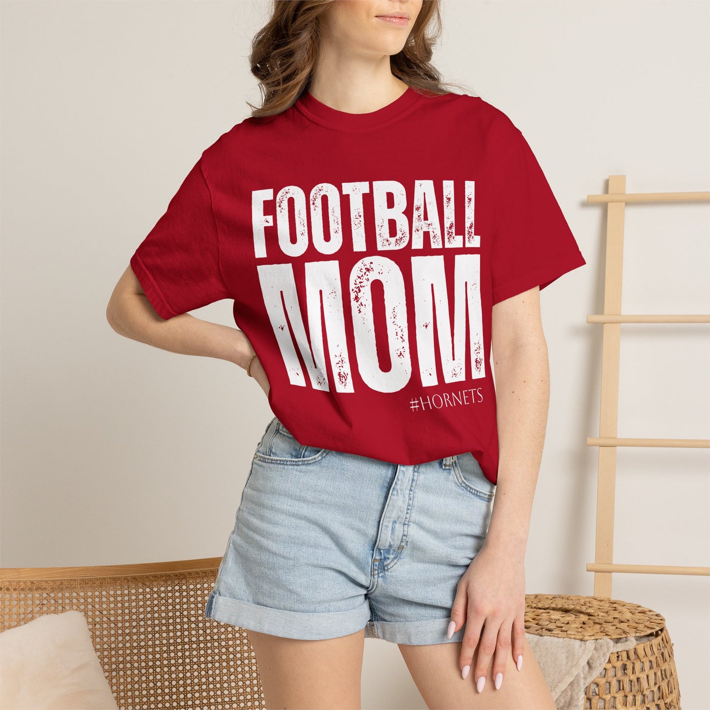 Football Mom T-Shirt — Distressed Team Spirit Tee