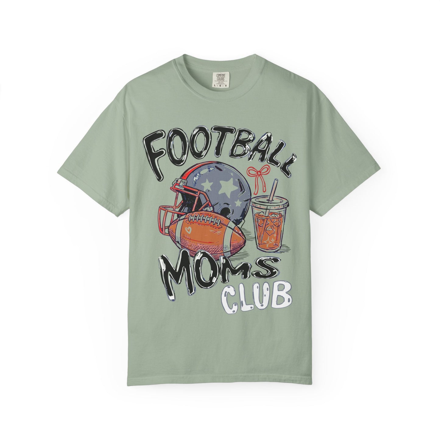 Football Moms Club T‑Shirt — Vintage Helmet & Iced Coffee Mom Tee