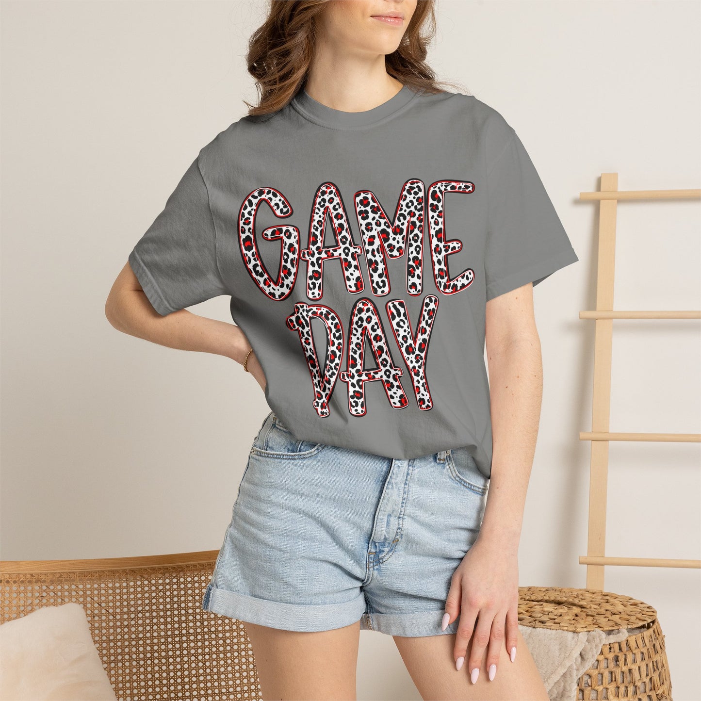 Red/Black Game Day Leopard Comfort Color