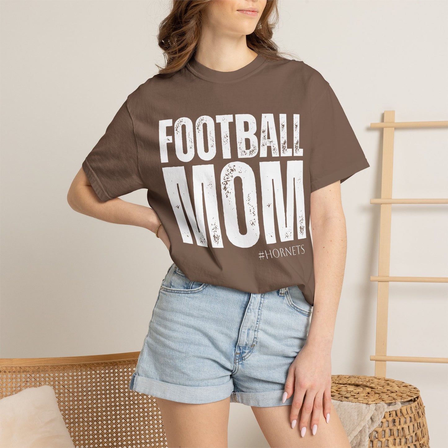 Football Mom T-Shirt — Distressed Team Spirit Tee