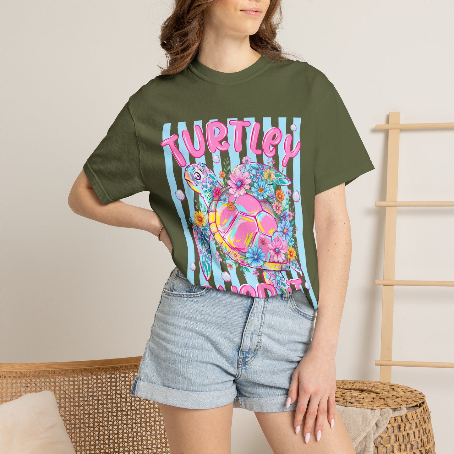 Turtley Over It Turtle Graphic T-Shirt