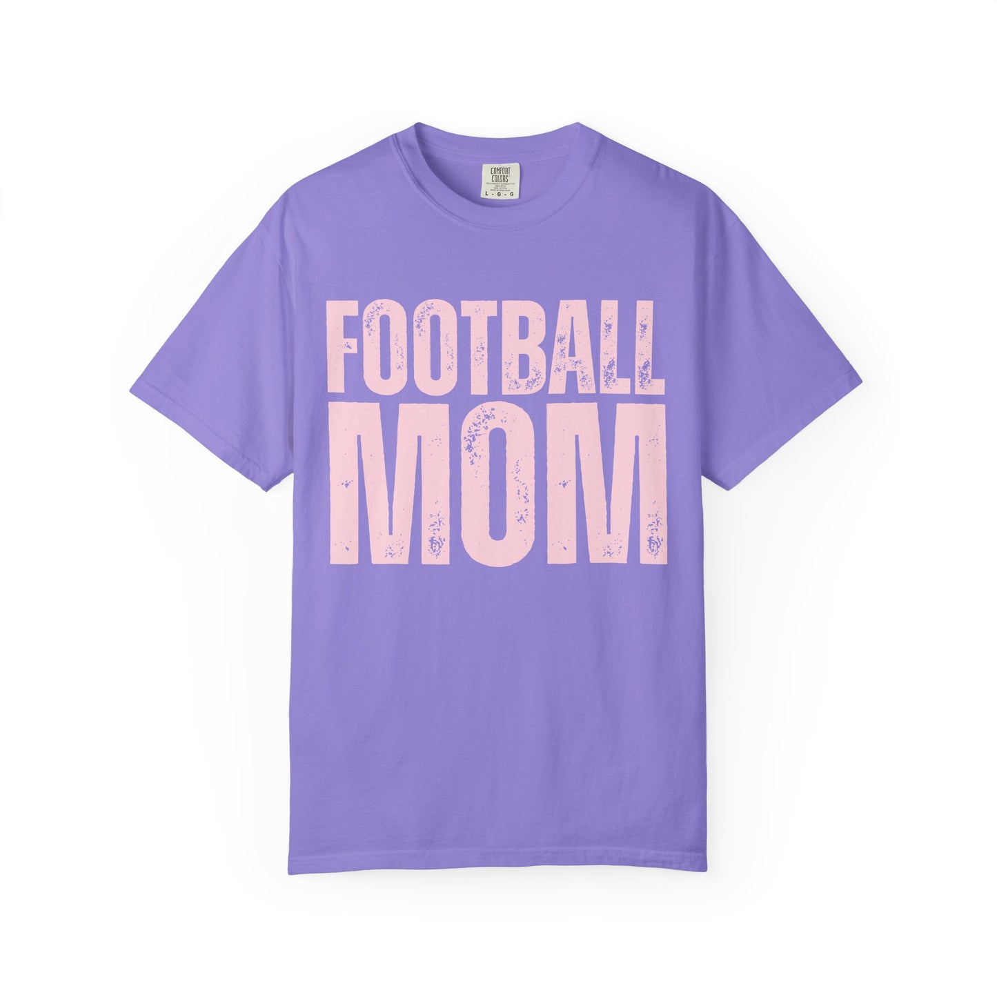 Football Mom T-Shirt – Distressed Pink Block Logo