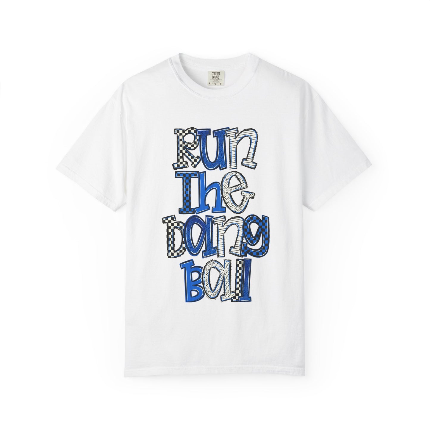 Run the Darng Ball T-Shirt — Playful Blue Graphic Tee