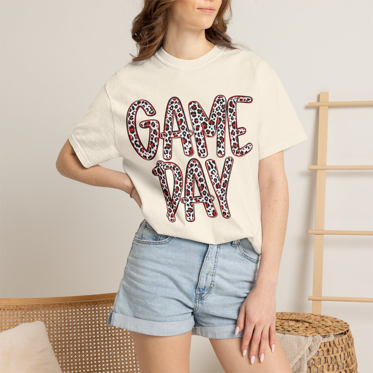 Red/Black Game Day Leopard Comfort Color