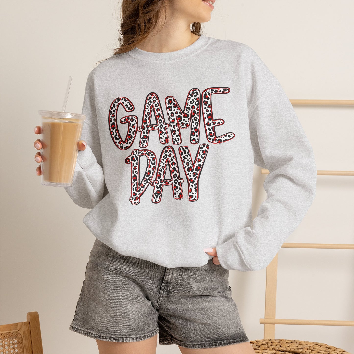 Game Day Leopard Crewneck Sweatshirt