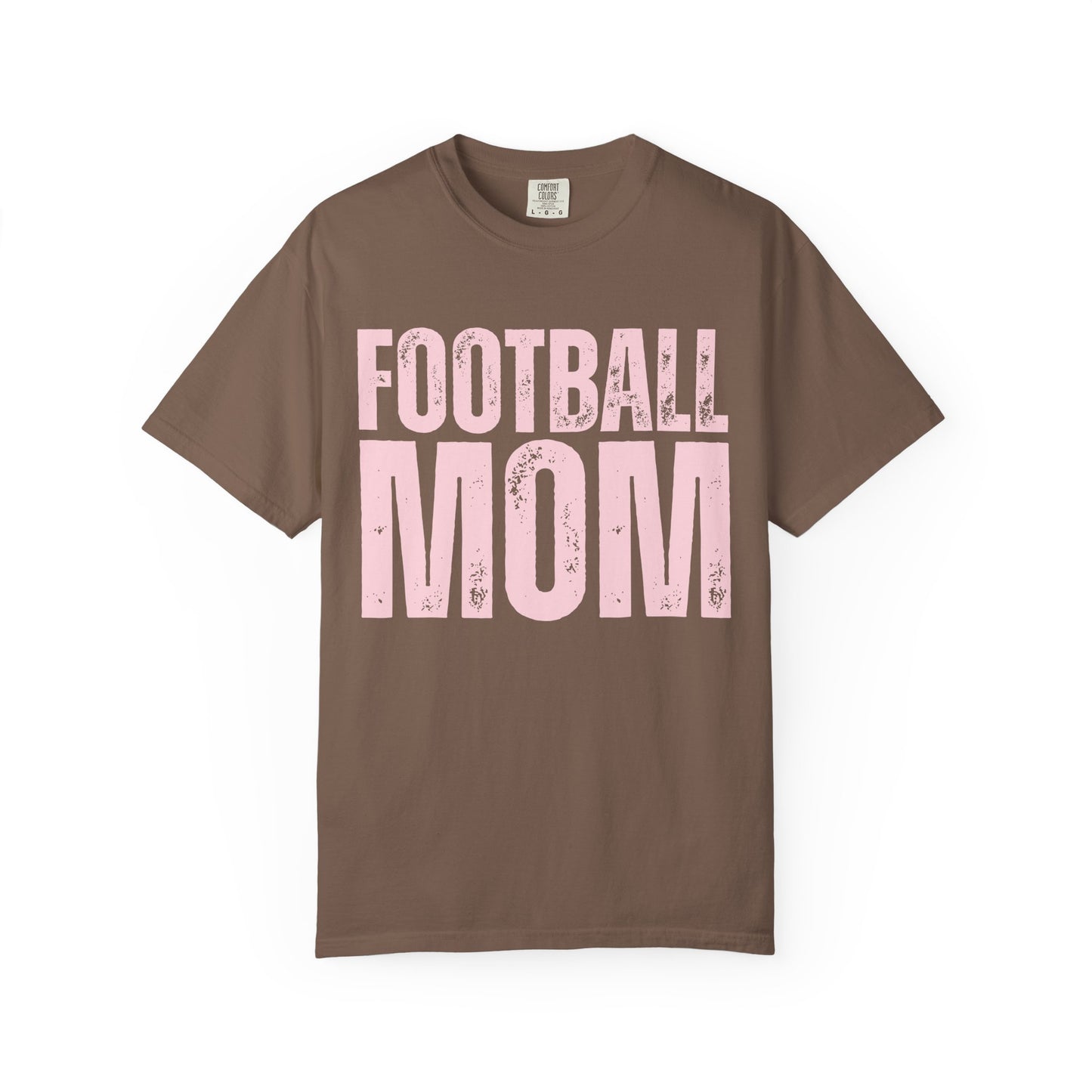 Football Mom T-Shirt – Distressed Pink Block Logo