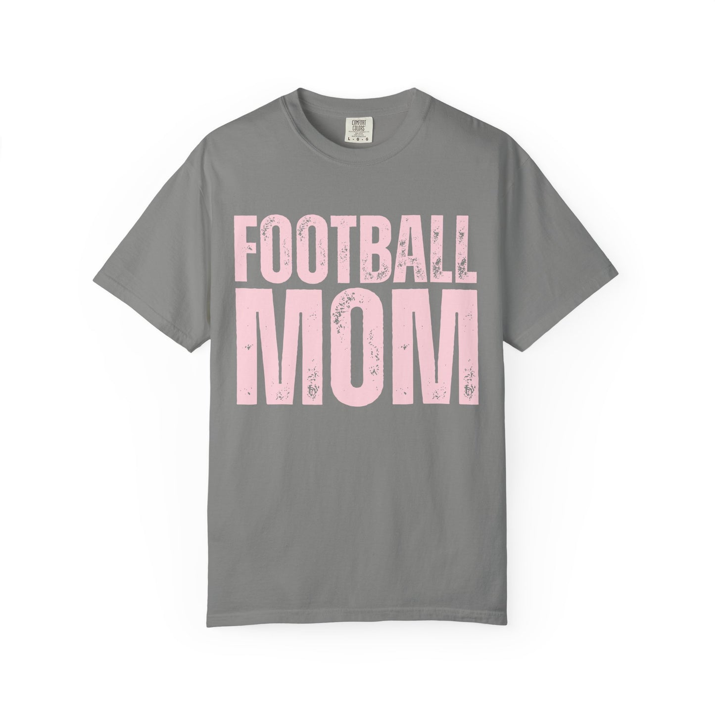 Football Mom T-Shirt – Distressed Pink Block Logo
