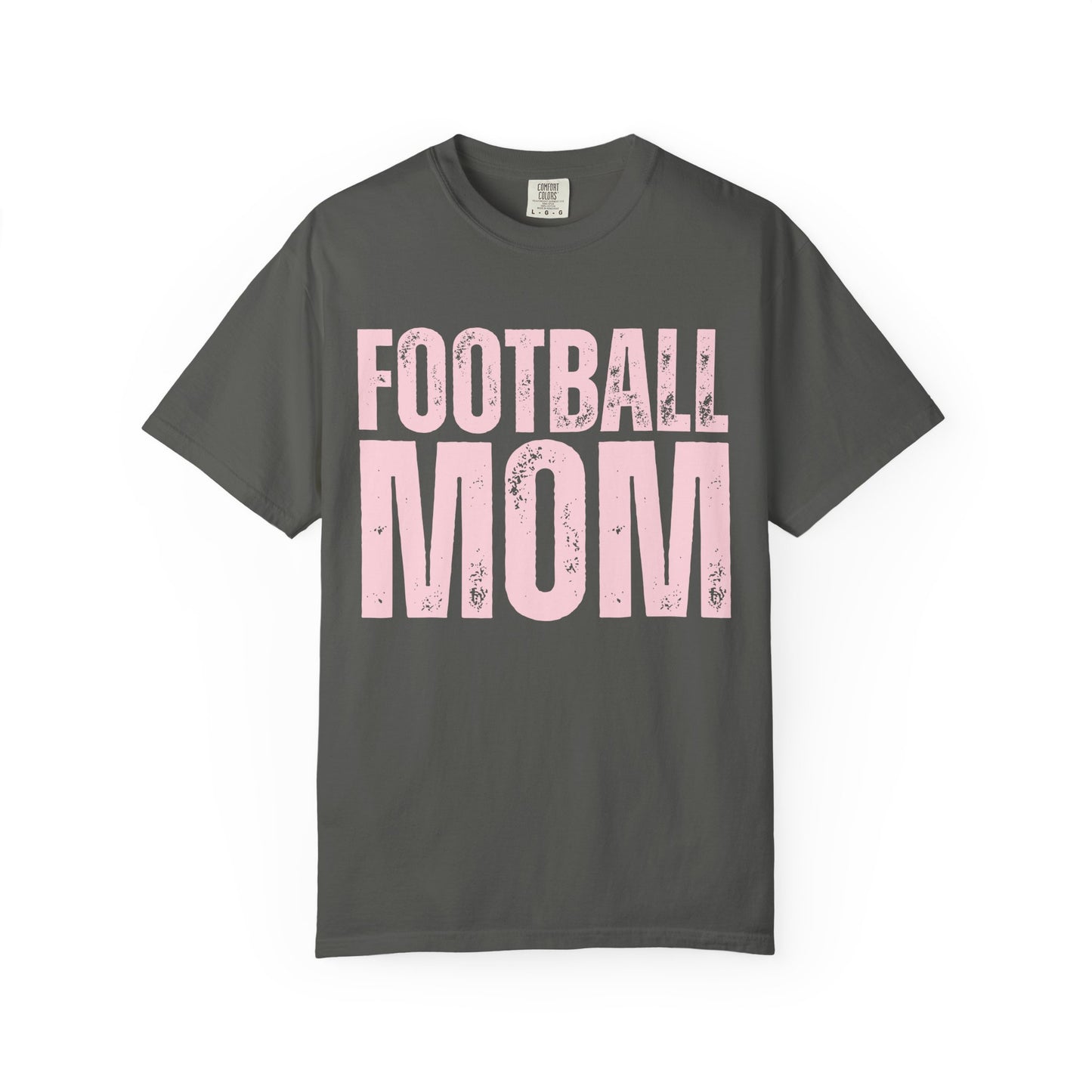Football Mom T-Shirt – Distressed Pink Block Logo
