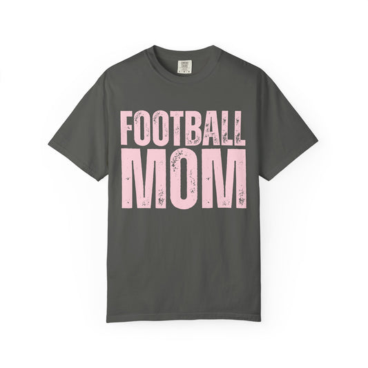 Football Mom T-Shirt – Distressed Pink Block Logo