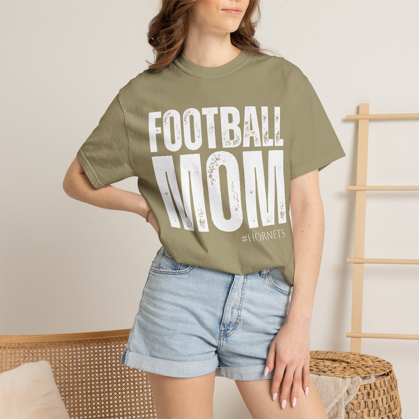 Football Mom T-Shirt — Distressed Team Spirit Tee