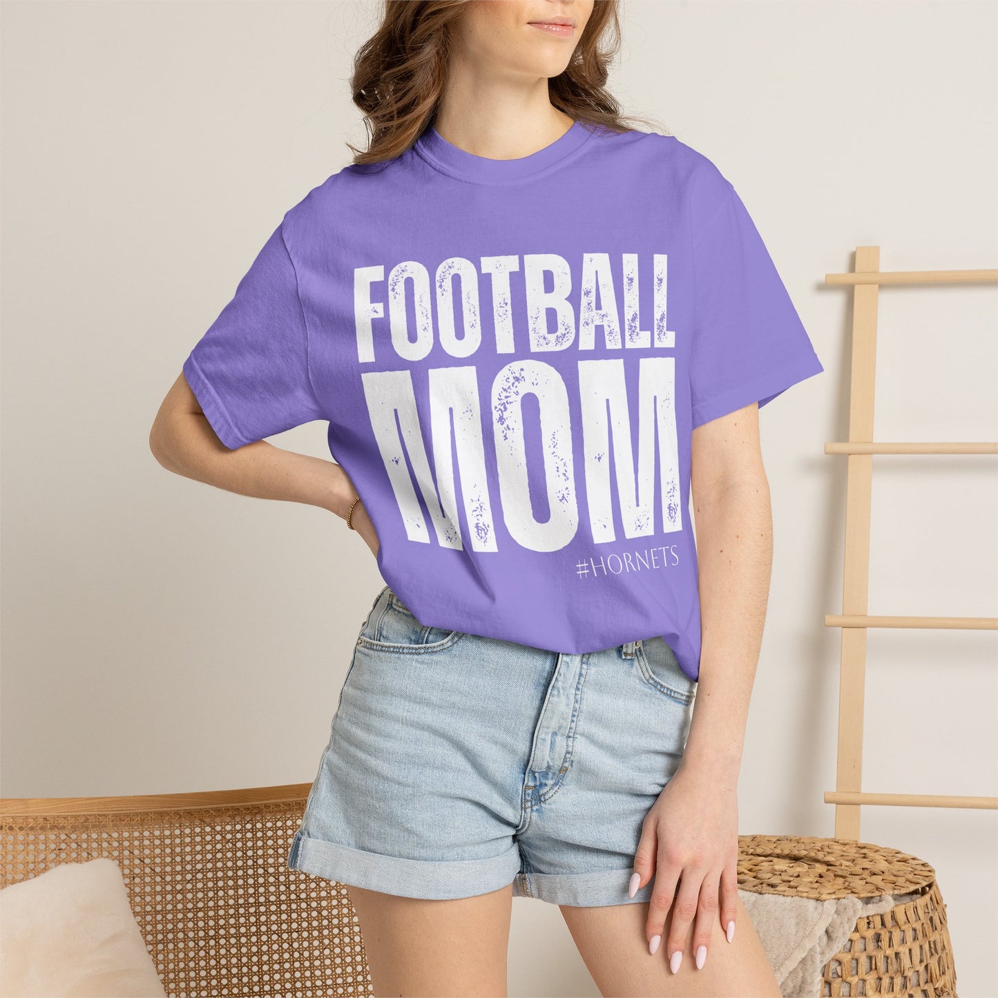 Football Mom T-Shirt — Distressed Team Spirit Tee