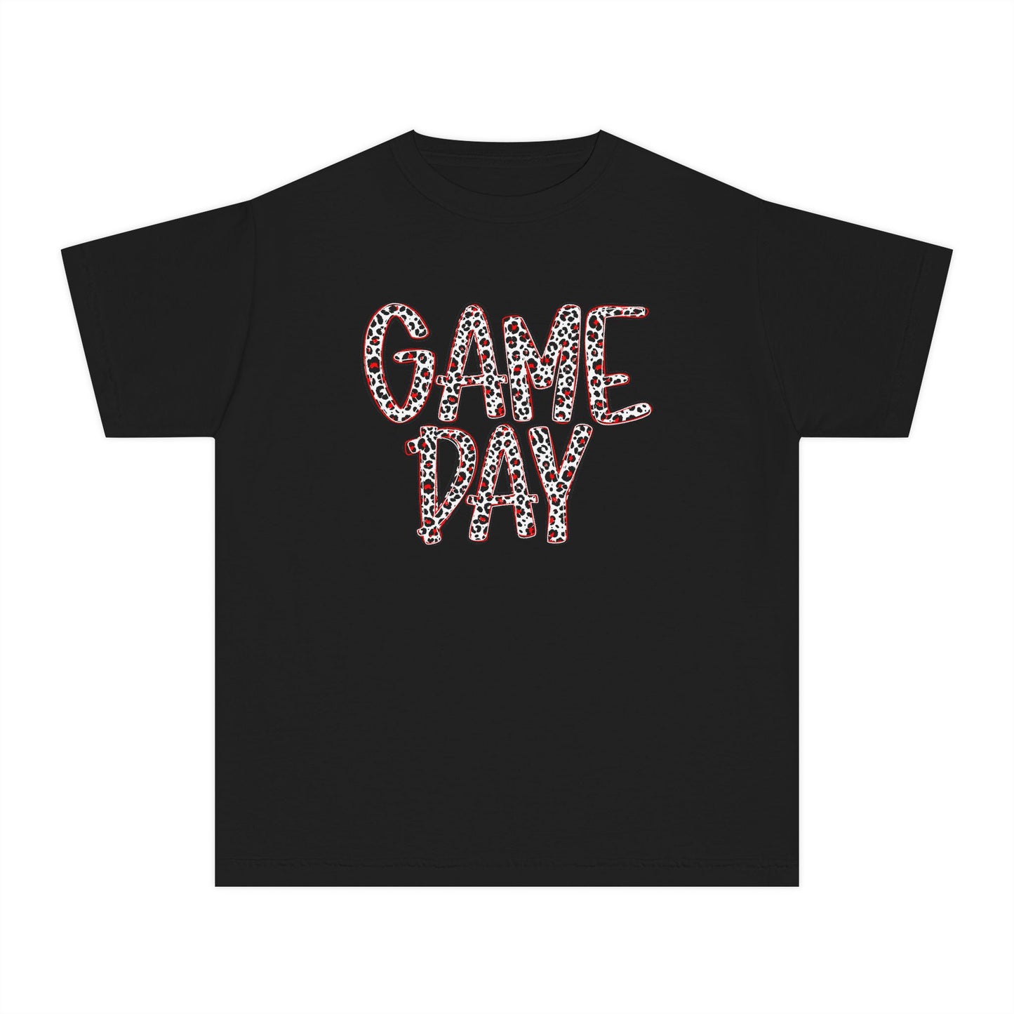Youth Tee — "Game Day" Leopard Print Sports Shirt